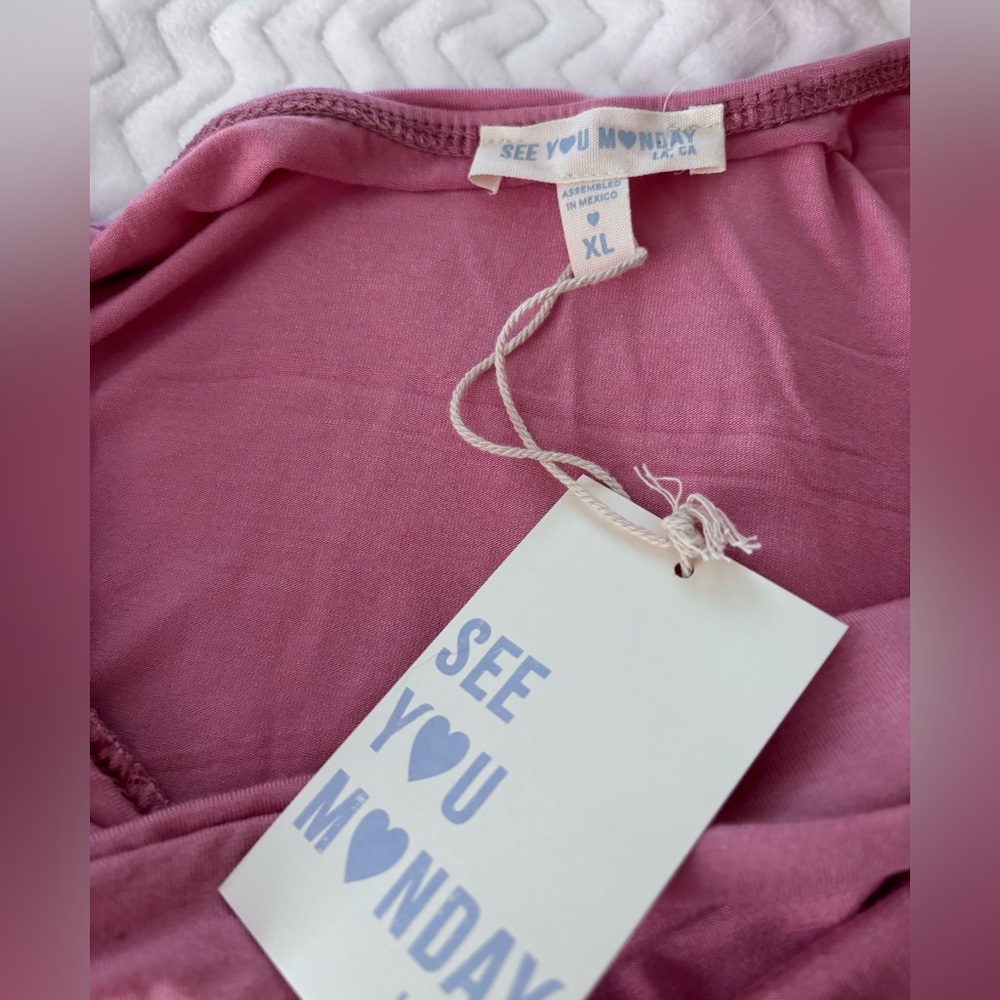 SEE YOU MONDAY NWT. Strapless Asymmetrical Top - Picture 8 of 10
